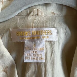 Vintage Linen Brooks Brothers Beige Floral Button Down Dress